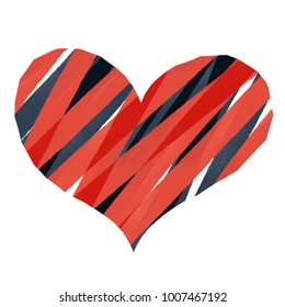 Abstract heart red stripe artwork : Vector EPS.10