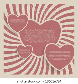 Abstract Heart Retro Grunge Background Vector Illustration
