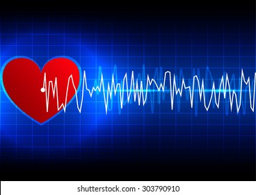 abstract heart rhythm ekg technology background