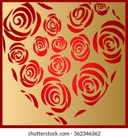 abstract heart of roses