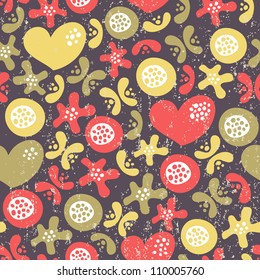 abstract heart seamless pattern