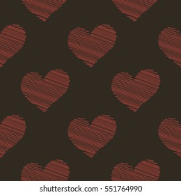 Abstract heart seamless pattern background. Vector illustration for romantic design. 