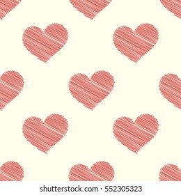 Abstract heart seamless pattern background. Vector illustration for romantic design. 