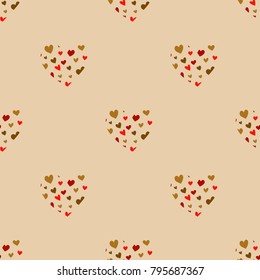 Abstract heart seamless pattern background vector