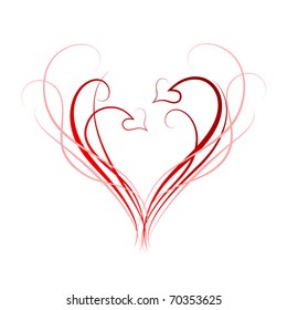 Abstract heart from a set of lines. For the decoration of greeting cards, holidays, weddings, birthdays, valentine's day
