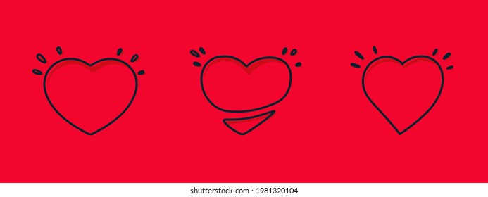 Corazón abstracto con ilustración en la sombra