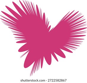 Abstractas forma de corazón creada con pinceladas dinámicas en color rosa. Ilustración vectorial artística moderna que simboliza el amor, la emoción, la pasión y la creatividad.