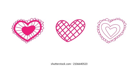 abstract heart shape doodle style cute love vector decoration