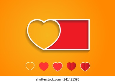 Abstract heart shape and frame with empty space for text, eps vector.