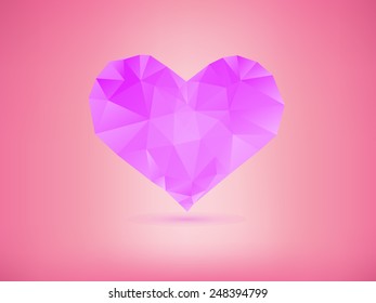   abstract heart shape geometric on pink background