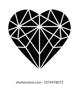abstract heart shape with geometric patterns