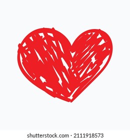 Abstract heart shape outline. Vector illustration. Red heart icon in flat style. The heart is a symbol of love. Valentine's day, or other romantic design. 