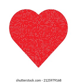 Abstract heart shape with polka dots pattern. Vector illustration.