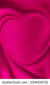 Abstract heart shape vector background luxury cloth, liquid wave or wavy folds of grunge silk texture satin velvet material. Luxurious background for elegant wallpaper or Valentine's day event.