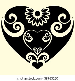 forma de corazón abstracto, ilustración vectorial