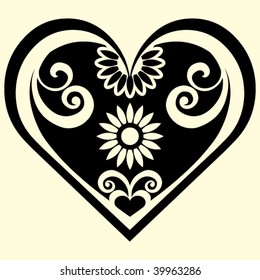 abstract heart shape, vector illustration