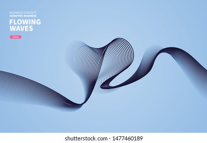 Abstract heart shaped curve vector background