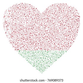 Abstract heart shaped flag of Belarus made of small hearts