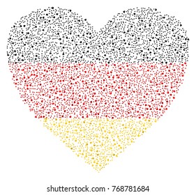Abstract heart shaped flag of Germany made of small hearts