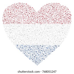 Abstract heart shaped flag of The Netherlands made of small hearts