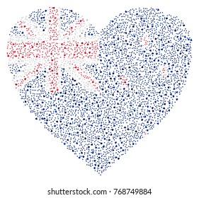 Abstract heart shaped flag of New Zealand made of small hearts