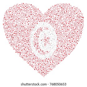 Abstract heart shaped flag of Tunisia made of small hearts