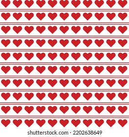 Abstract Heart Shaped And Red Stripes Lined Vector Background Vector