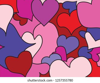 Abstract Heart shapes background