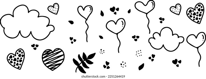 Abstract heart shapes on white background. Vector illustration can be used for advertising, banner, valentine card, mother day, women day 