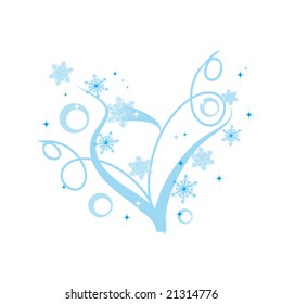 Abstract heart with snowflakes for st. valentine day. Vector illustration.
