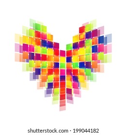 Abstract heart of the square