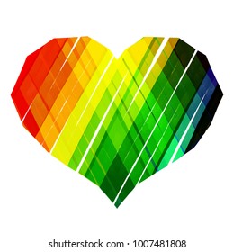 Abstract heart stripe artwork rainbow style : Vector EPS.10