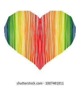 Abstract heart stripe artwork rainbow style : Vector EPS.10