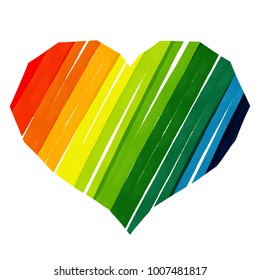 Abstract heart stripe artwork rainbow style : Vector EPS.10