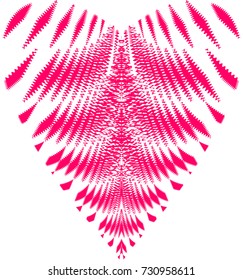 Abstract heart of stripes and twisted lines. Vector illustration.