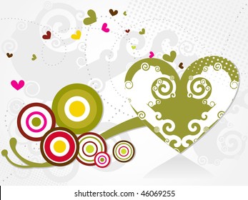 Abstract heart with swirls, vector