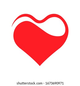 Abstract heart symbol, icon on white backdrop. Design element