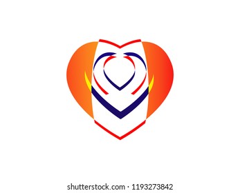 Abstract Heart symbol logo icon design template. May be used in medical, dating, Valentines Day and wedding design.