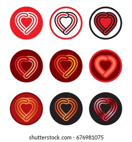 Abstract heart symbol logo icon
