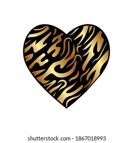 Abstract heart symbol of love, color black and gold, color isolated vector illustration, clipart, design, decoration, scrapbooking, application, banner, print