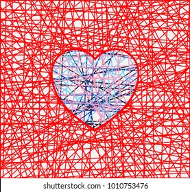 Abstract heart symbol for Valentine's Day background. Heart shape for decorative card, website, template design, postcard, special offer sale, advertising, mobile application. Vector illustration.