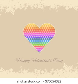 Abstract Heart Symbol Valentine's Day Vector Design, Retro Background
