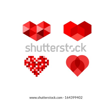 Abstract heart symbols