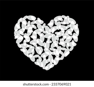Abstract heart template vector illustration. Black and white design element for greeting card. Valentines day holiday background.