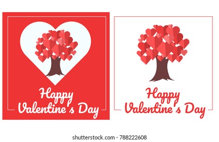 Abstract heart tree card. Vector illustrator 
