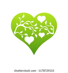 Abstract heart tree concept. Tree in heart.