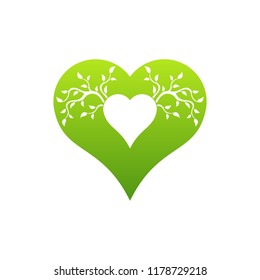 Abstract heart tree concept. Tree in heart.