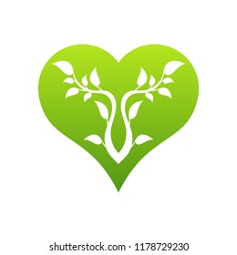 Abstract heart tree concept. Tree in heart.