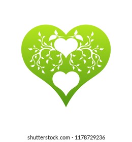 Abstract heart tree concept. Tree in heart.