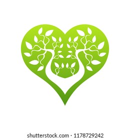 Abstract heart tree concept. Tree in heart.